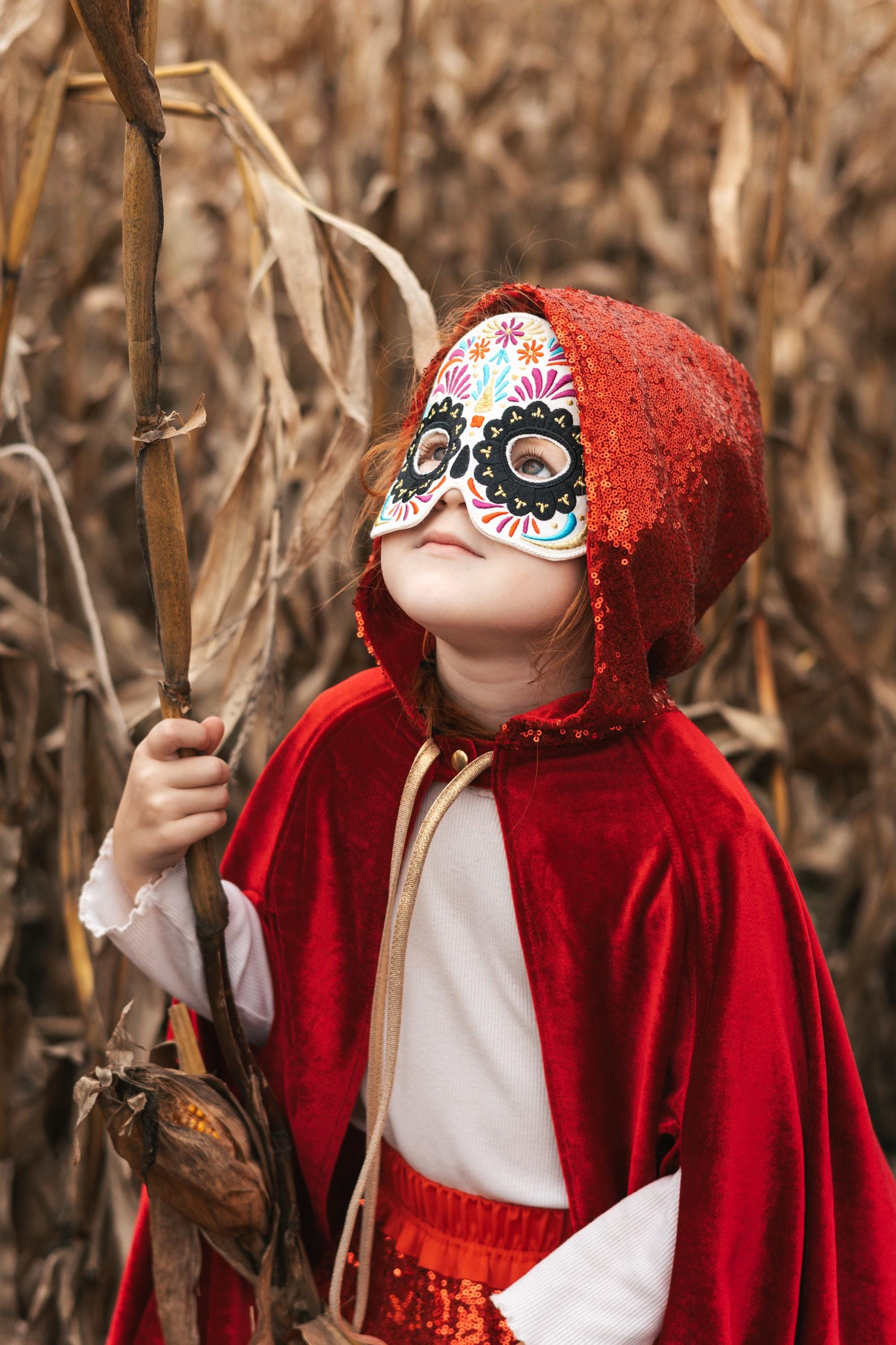 Masque De Crâne Mexicain "Colorful Halloween" Déguisement De Squelette Pour Fille, Tenue Pour Le Carnaval, Masque De Déguisement Pour Halloween, Décoration Folklorique - France