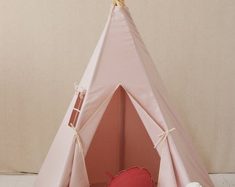 Teepee and Mat Set “Pink”, Gift for kids, Teepee tent for kids, High quality, Teepee tent with mat, Teepee tent for girl, Baby room