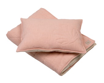 Linen shell child cover set "Light Pink", Kid's bedding, Stroller cover, Linen child cover set, Cradle bedding set, Anti-allergic bedding