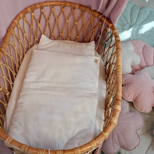 Muslin bedding set for children &quot;Cream&quot;, Muslin quilt, Baby room, Crib quilt, layette for baby, gift for newborn,infant bedding