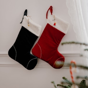 Set of 3 Santa Claus socks, Christmas stockings for gifts, Christmas wall decoration, fireplace  holiday decoration, holiday gift idea