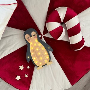 Christmas mat "Red candy", floor mat for holiday, Decorative play mat for girl, christmas tree rug, patchwork baby mat, winter home decor image 10
