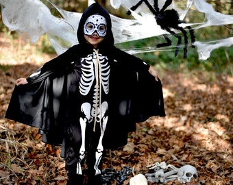 Cape pour enfants « Petit Chaperon Noir », Costume d’Halloween pour garçon, Costume de sorcier de carnaval, Costume de sorcier, Cape noire pour sorcière, jouets créatifs