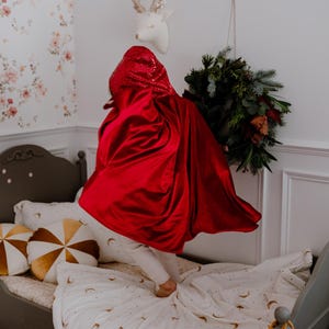Kids Cape “Little Red Riding Hood”, Girls halloween costume, Red hood costume, Red Cape for a child, disguise for the theater, birthday gift