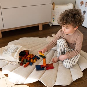Speelmat van fluweel met schelpen &quot;Crème&quot;, speelmat voor babygym, creatief cadeau voor babyshowers, montessori-speelruimte, buikligmat voor peuterkamers