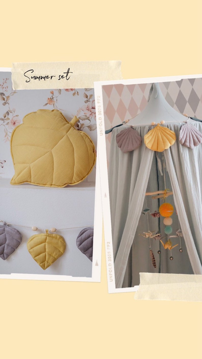 Linen leaf pillow Honey