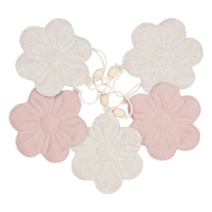 Linen bloom garland  &quot;Sandy rose Bouquet&quot;, Garland for boy, Garland for girl, Handmade, Baby&#39;s Room, Decorative garland, Kids bed decoration