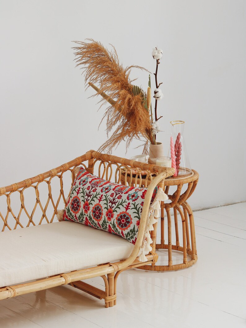 Scarlet Iris in Cancaya Bolster with Fringe - Thumbnail 4