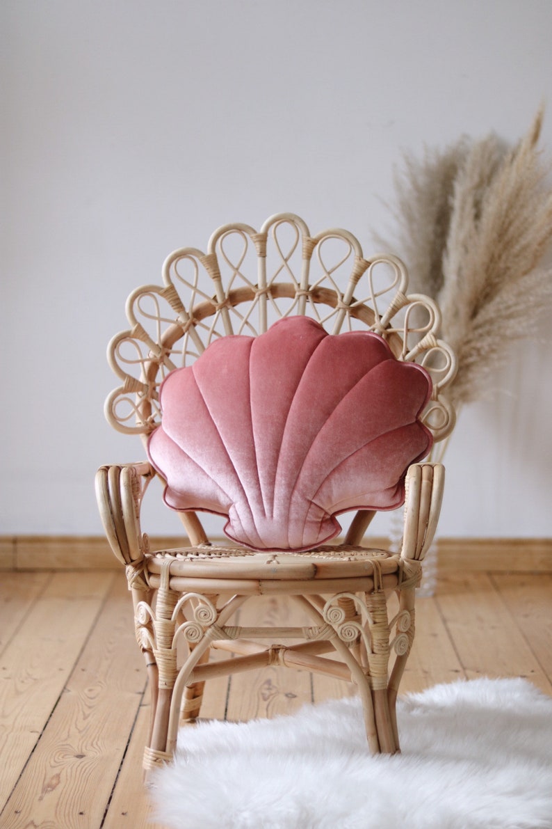 Almohada de concha de terciopelo Marsala Pearl