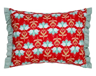 Taie d'oreiller « Fleur de Lotus », coussin décoratif, cadeau pour maman, décoration de chambre éclectique, décoration élégante, oreiller de salon maximaliste