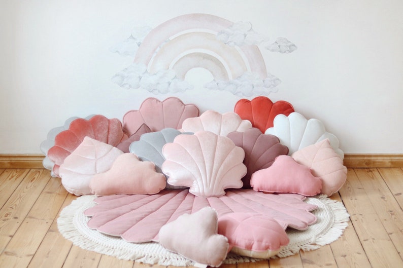 Velour large pillow shell soft pink