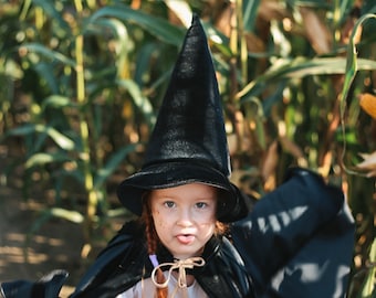 Chapeau De Sorcière Noir Avec Baguette Magique - Déguisement Halloween, Fêtes Costumées - 3
