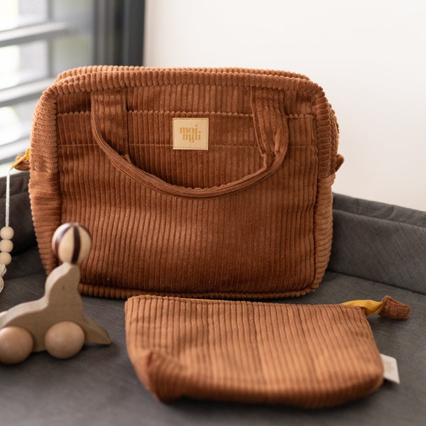 Set di borse per cosmetici da donna "Caramel" miglior regalo per mamma, estetista donna, borsa per cosmetici in cotone, grande borsa per trucchi da viaggio