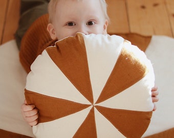 Patchwork Pillow “Caramel Candy”, Home Decor Cushion, Soft Pillow, Chair, Sofa, Bed ,Cushion for Girl, Cushion for Boy,  Pillow for Baby