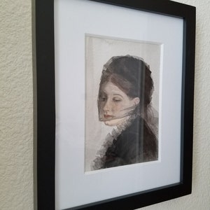 Watercolor painting print in the style of Anders Zorn, portrait of a woman image 2