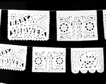 Baby Shower Garland baby shower decor Baby shower gender reveal decorations baby shower girl Papel Picado Baby Shower Boy fiesta baby shower