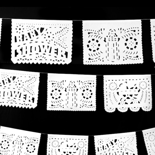 Baby Shower Garland baby shower decor Baby shower gender reveal decorations baby shower girl Papel Picado Baby Shower Boy fiesta baby shower