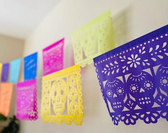 Decoración del Día de los muertos Papel Picado Banner calavera guirnalda mexicana papelpicado calavera Día de los Muertos Decoración ofrenda altar suministros
