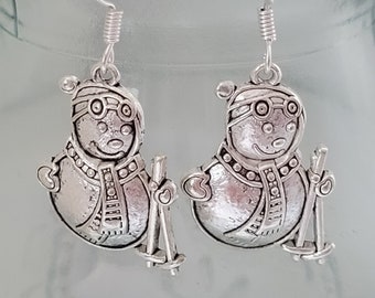 Snowman Earrings, Christmas earrings, Christmas jewellery