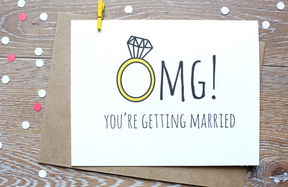 Wedding Personalised Handmade OMG Getting Married Engagement Card For Them