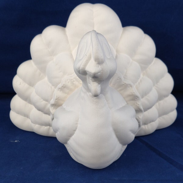 Ceramic Turkey Centerpiece, Ceramic Softy TurkeyCeramic Bisque Turkey, Ready to paint Turkey, Ceramic DIY Turkey for Table Turkey Decoration