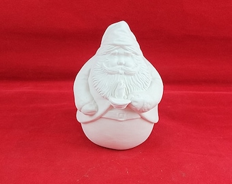 Ceramic Santa Figurines, Ceramic Roly Poly Santa, ready to paint Santa, u paint Christmas decoration, diy Christmas, u paint Santa, Chubby