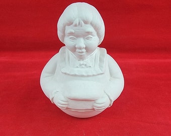 Ceramic Mrs. Claus Figurine, Ceramic Roly Poly Mrs. Claus, ready to paint, u paint Christmas decoration, diy Christmas, Chubby Mrs. Claus