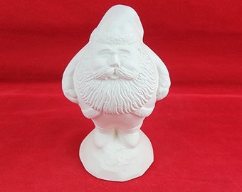 Ceramic Santa Figurine, Ceramic Roly Poly Santa, ready to paint Santa, u paint Christmas decoration, diy Christmas, u paint Santa, Chubby