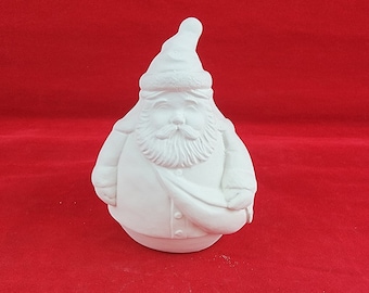 Ceramic Santa Figurine, Ceramic Roly Poly Santa, ready to paint Santa, u paint Christmas decoration, diy Christmas, u paint Santa, Chubby