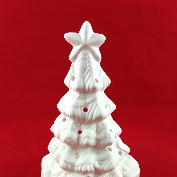 Ceramic Christmas Tree Votive, Votive Candle Holder, Ceramic Bisque Christmas Tree, Tree Votive Holder, Ceramic Light up Tree ready to paint