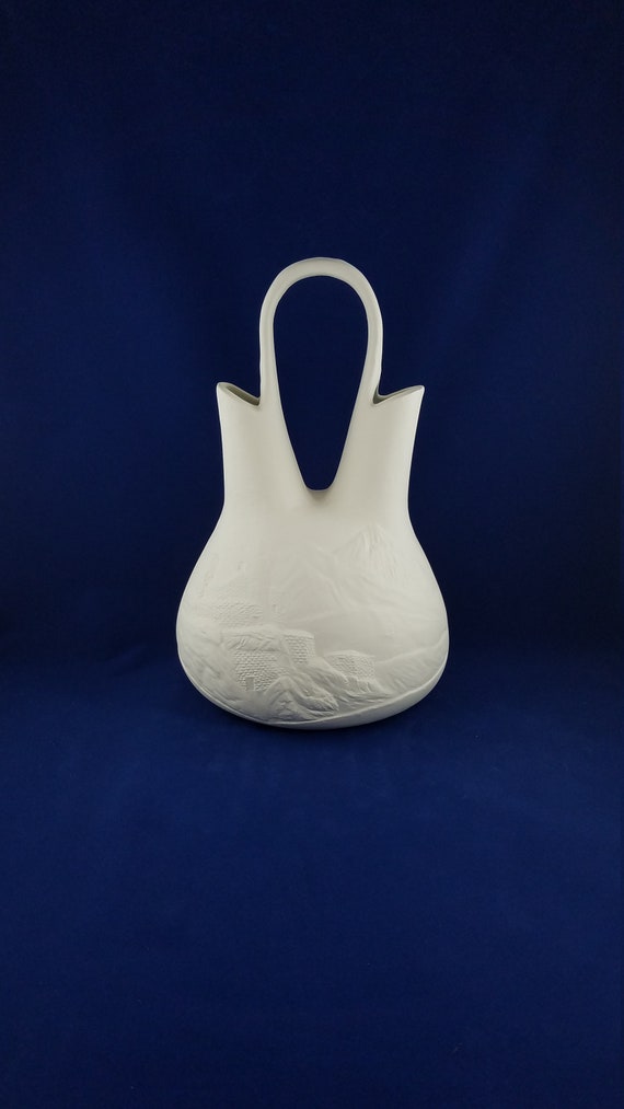 Bisque Large Native American Wedding Vase Ceremony Marriage Etsy
