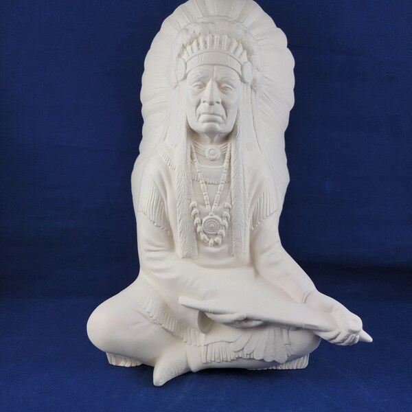 Ceramic Bisque Indian Etsy