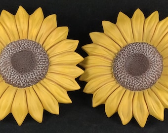 Ceramic Sunflower, Hand painted Sunflower, Sunflower decoration , Country Sunflower, Ceramic Sunflower, Sunflower decoration large flower