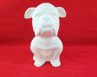 Ceramic Bulldog Bobblehead Figurine, Bulldog Figurine, u paint ceramics, Ready to paint Player, Sports Fan Decoration, bobblehead, Mascot