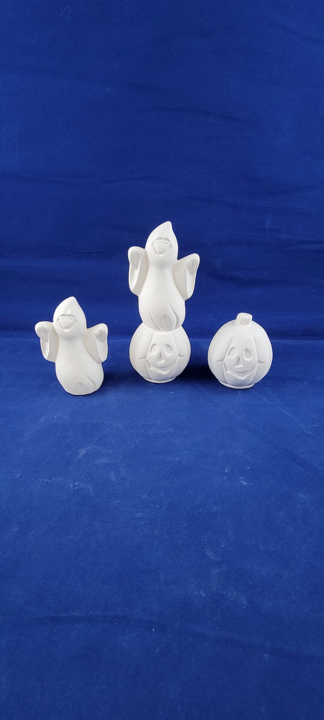Ceramic Ghost Ceramic Ghost With Pumpkin Ready to Paint Etsy