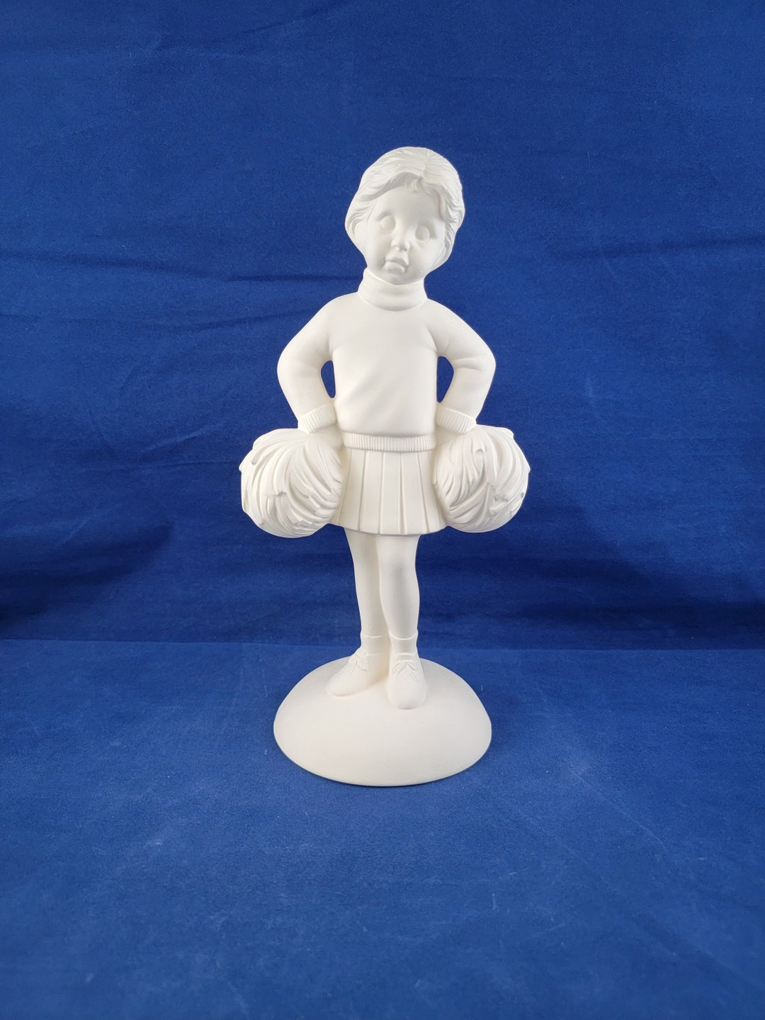 Ceramic Cheerleader Figurine, Ready to Paint Figurine, Ceramic Bisque