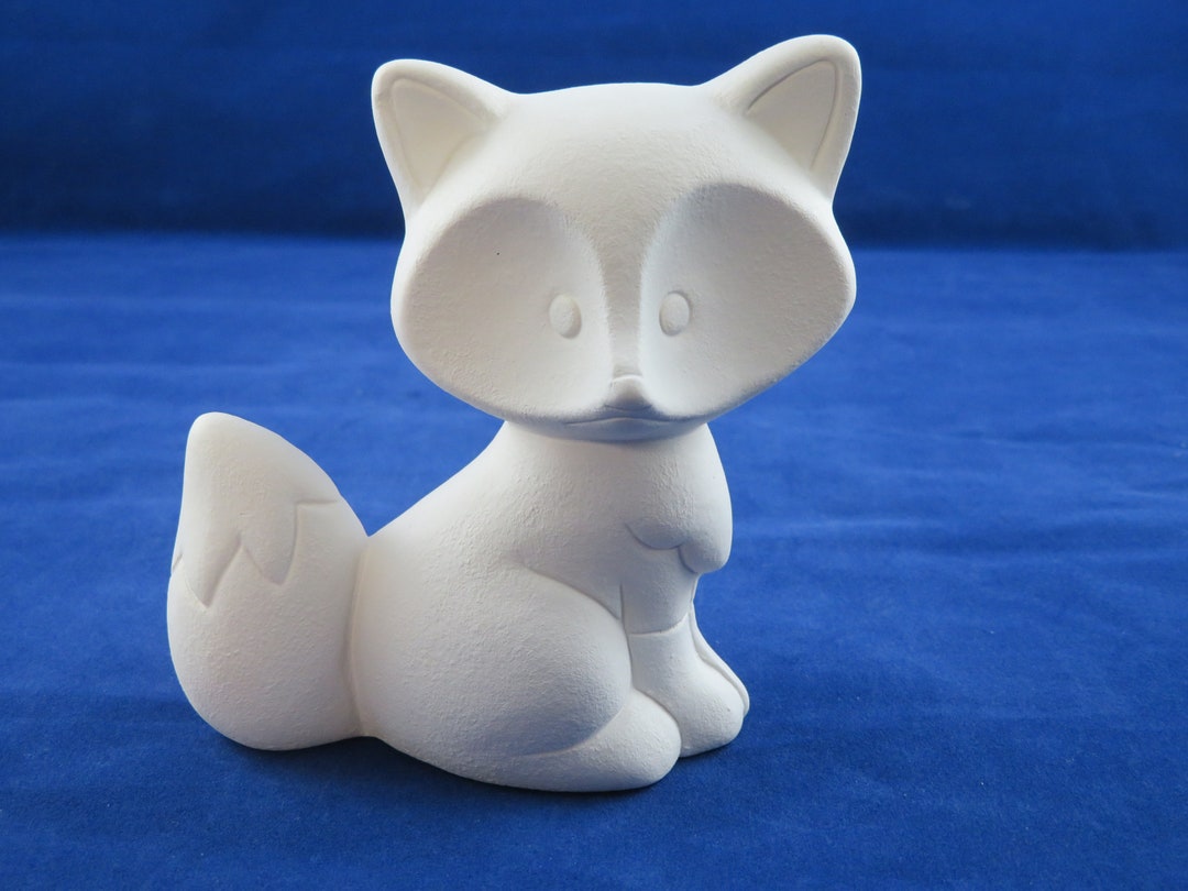 Ceramic Fox Figurine Ceramic Fox Figure Ceramic Bisque Fox Etsy