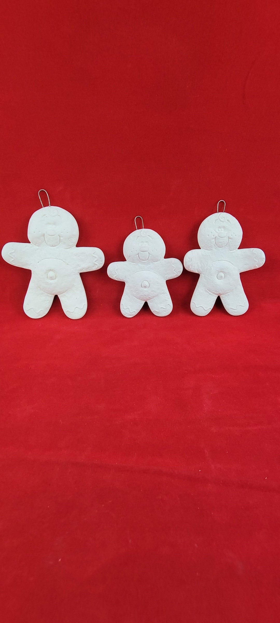 Ceramic Christmas Ornaments Ceramic Gingerbread Ornaments Set Of 3 Ready To Paint Ornaments