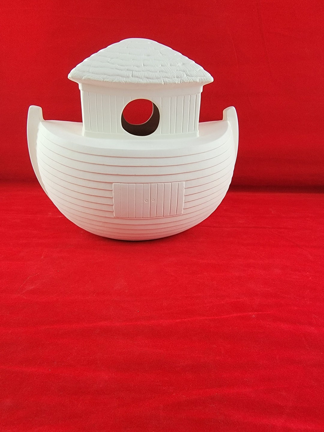 Ceramic Noah's Ark Birdhouse, Ceramic Birdhouse, Ready to Paint