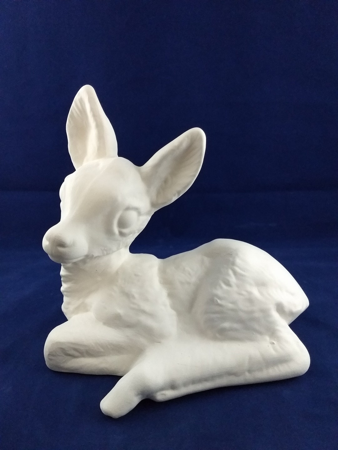 Ceramic Deer, Ceramic Bisque Deer, Ceramic Lying Down Deer, Ceramic