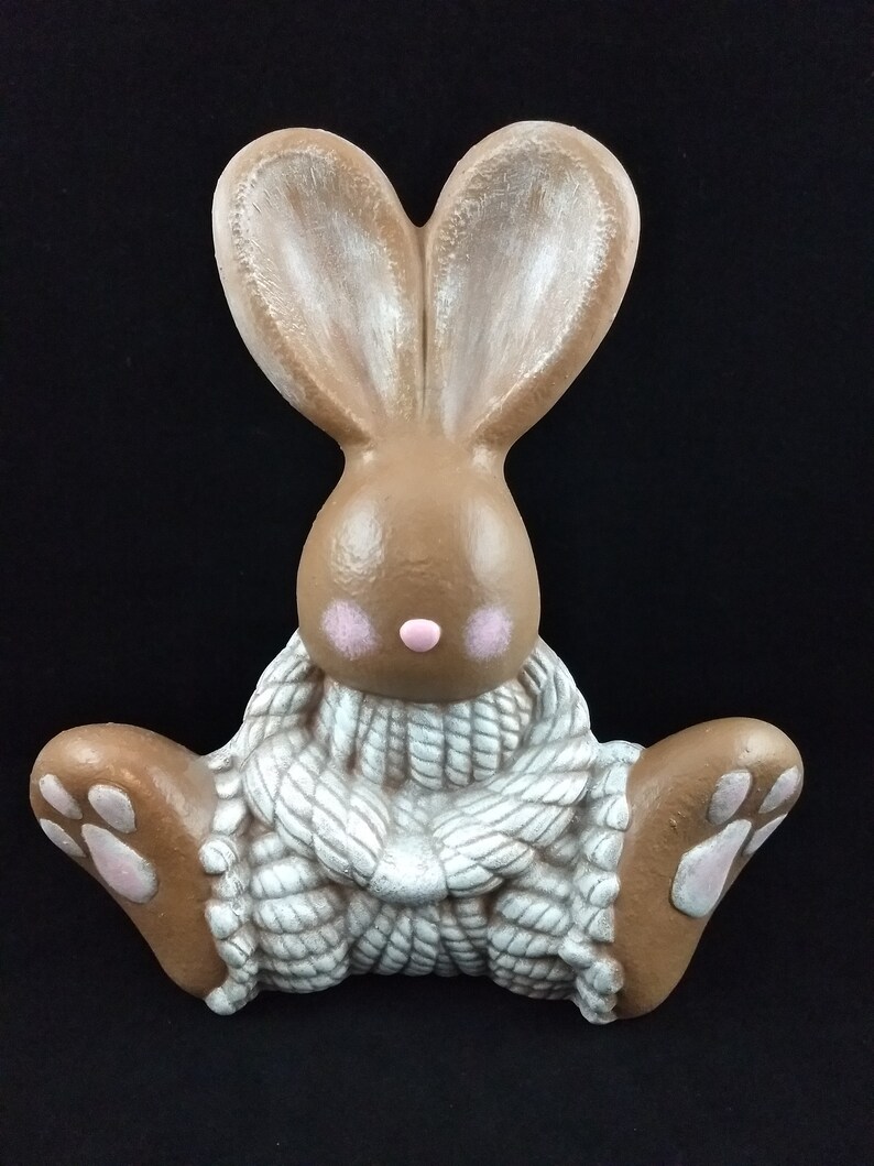 Vintage Ceramic Rabbit Ceramic Bunny Hand Painted Easter Etsy