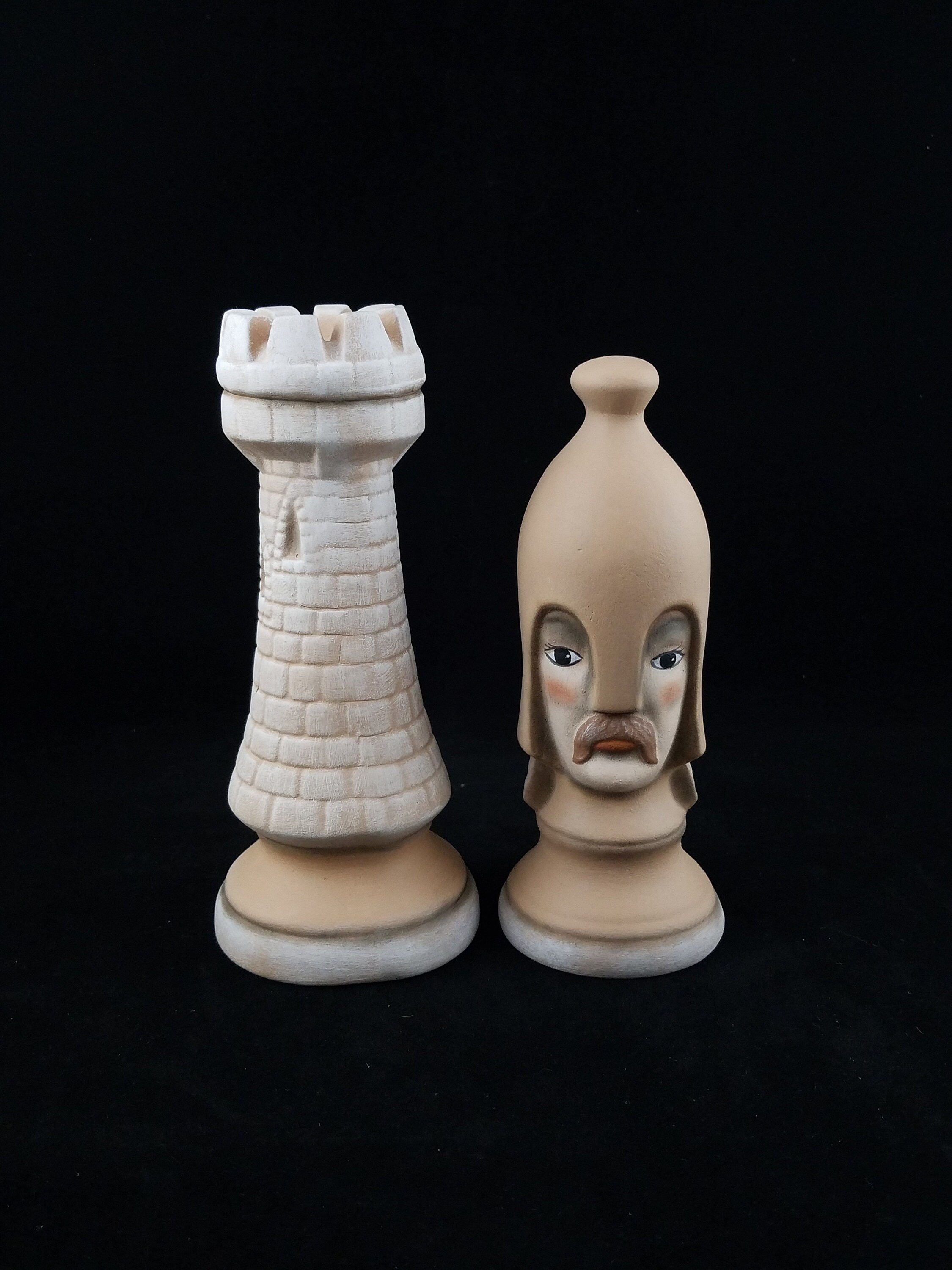 pottery chess pieces