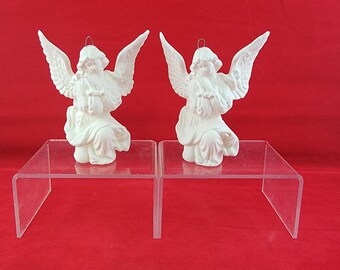 Ceramic Angel Ornaments (set of 2), Christmas Ornaments, Christmas Angels, Angel Ornaments, ready to paint ornaments, ceramic bisque angel