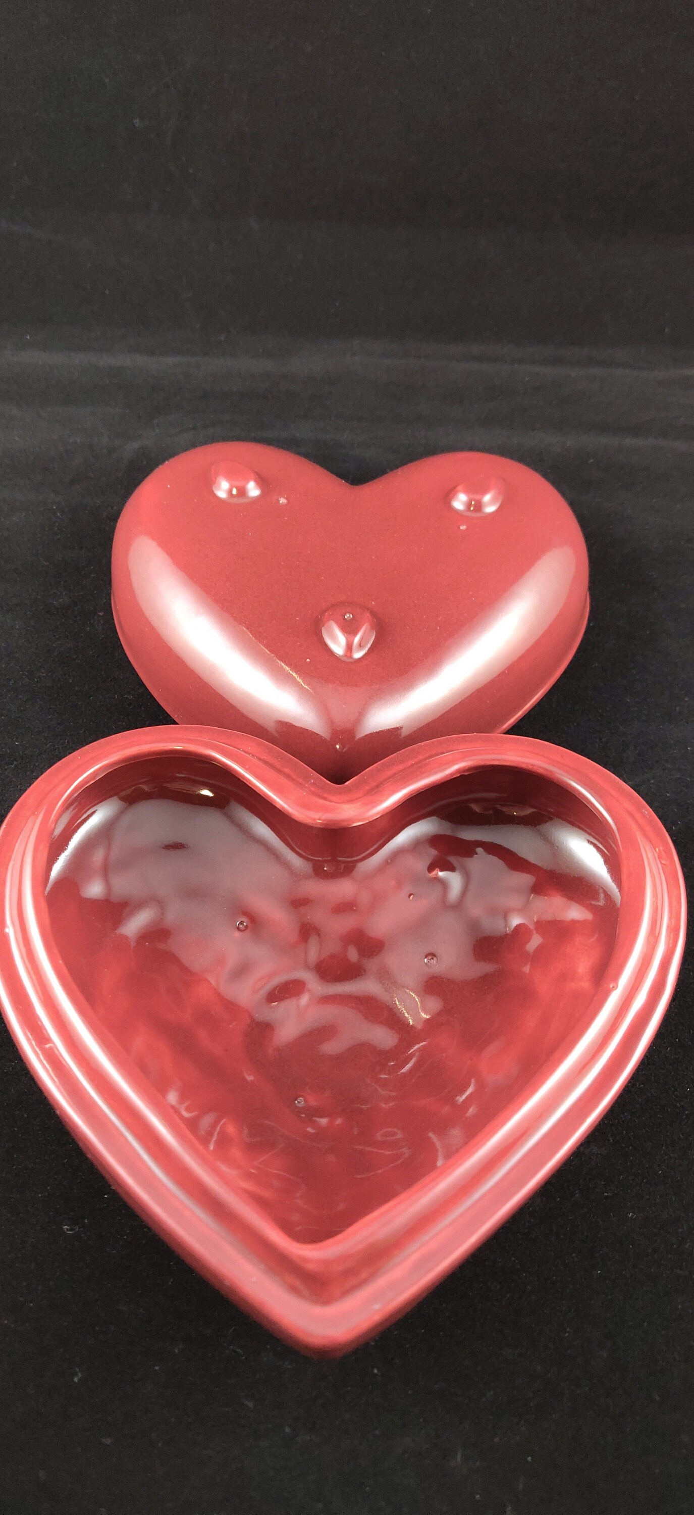 Ceramic Heart Dish Ceramic Valentine's Dish with lid Etsy