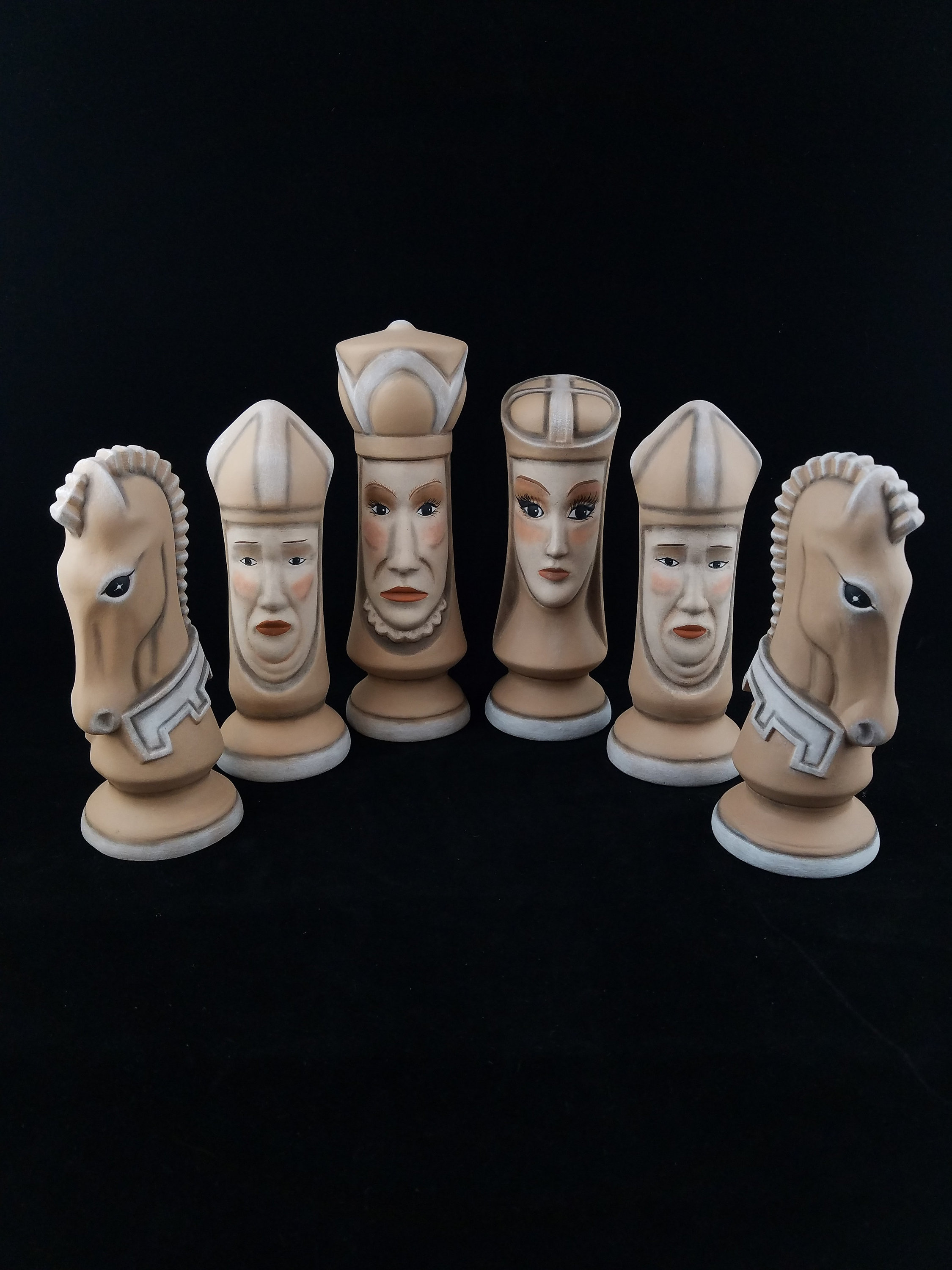 pottery chess pieces