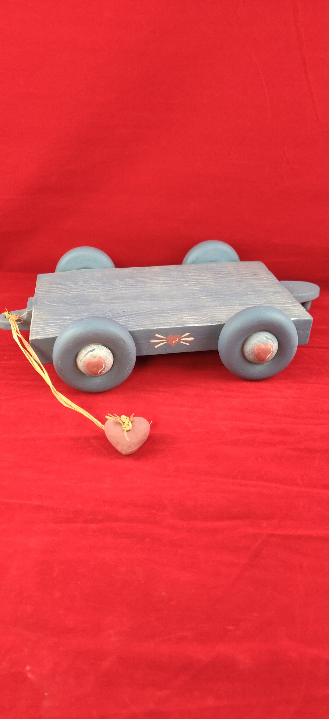 Ceramic Wagon Ceramic Blue Wagon Hand Painted Wagon Play Etsy