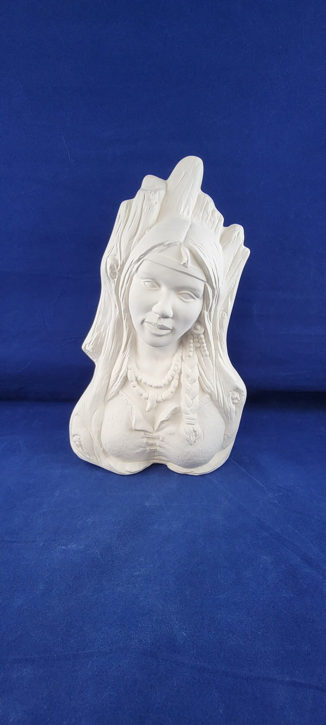 Ceramic Native American, Ceramic Indian Figurine, Ceramic Native