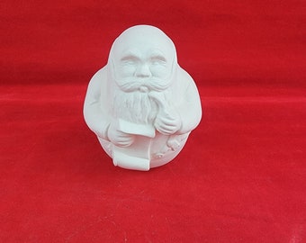 Ceramic Santa Figurine, Ceramic Roly Poly Santa, ready to paint Santa, u paint Christmas decoration, diy Christmas, u paint Santa, Chubby