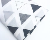 MADE TO ORDER -  Fitted Cot / Crib sheet Triangles  Grey Black and White Geometric