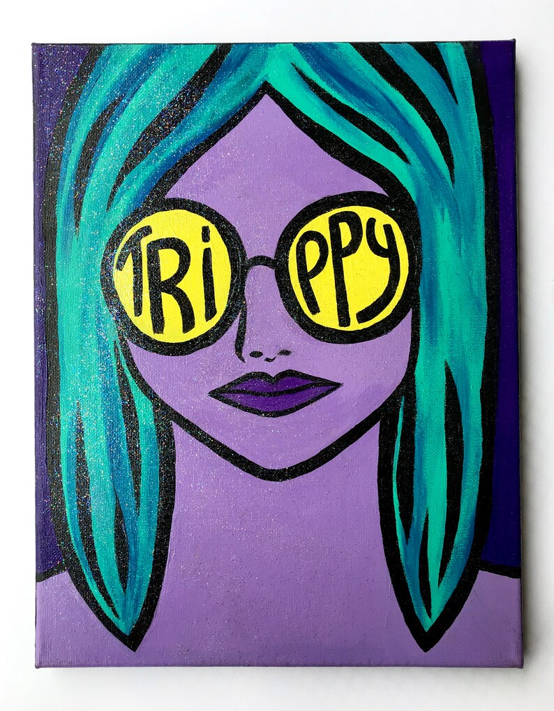 Pop Art Painting/ trippy Boy by Sen Scott/ Fun Etsy